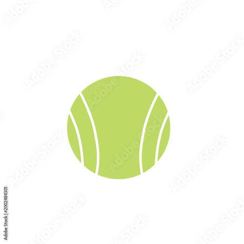 Green Tennis Ball Flat Icon Vector