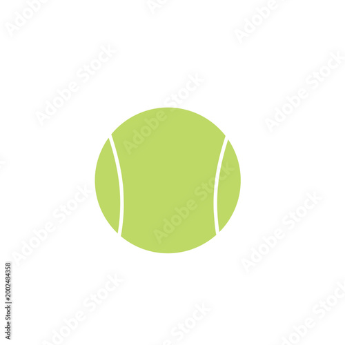 Green Tennis Ball Flat Icon Vector