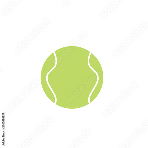 Green Tennis Ball Flat Icon Vector