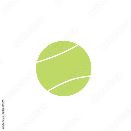 Green Tennis Ball Flat Icon Vector