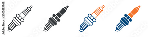 Foto Spark Plug Icon Set Multiple Style Collection