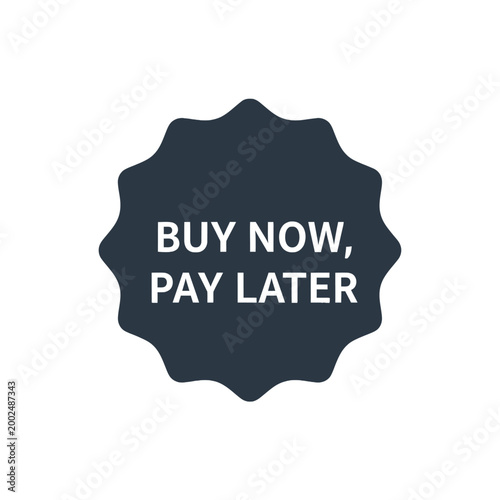 Black Buy Now Pay Later Button.