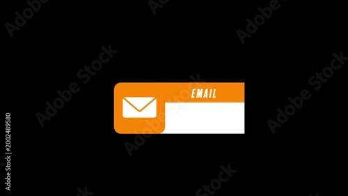 Email Notification Animation Banner on Black Background – Modern Message Icon UI Motion Design