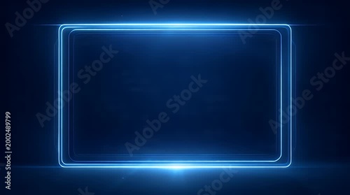 Dark Navy Corporate Background with Neon Frame Glow
