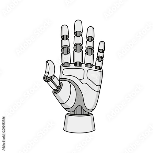 Robotic Hand Vector Illustration for Technology and AI Concepts