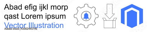 Cuadro en lienzo Technology, automation, notifications, downloads, logistics, workflow tools