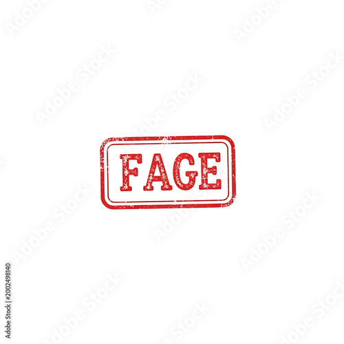 Red rectangular rubber stamp illustration with distressed texture