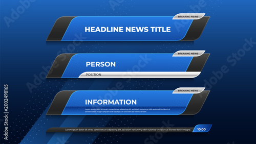 blue headline news for media broadcast template