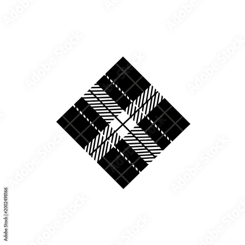 Black and white diamond plaid pattern vector illustration