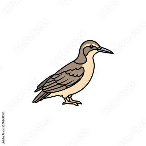 Simple Bird Vector Illustration Isolated on White
