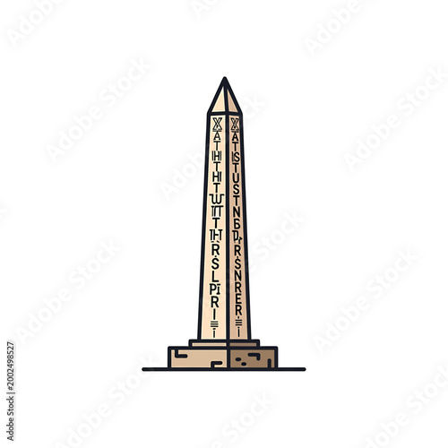 Ancient Egyptian Obelisk Monument Vector Illustration