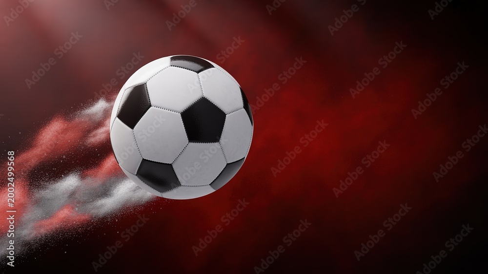 Naklejka premium Dynamic Retro Football World Cup Themed Graphic Design with Bold Red Blue Accents Ideal for Sports Event Promotions and Social Media Campaigns