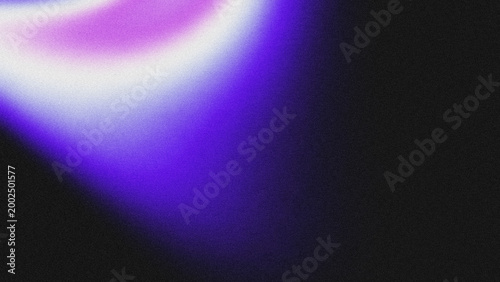 Foto Abstract, grainy gradient background with purple, pink, white, and black tones, featuring a soft, blurred light effect and a textured noise overlay