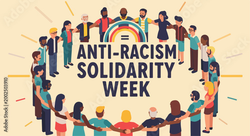 Tableau sur toile Anti-racism solidarity week, diversity and inclusion, social justice, equality v