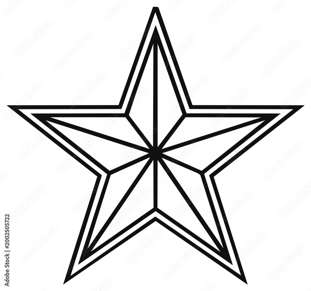 Obraz premium Geometric Star Shape Outline Symbol