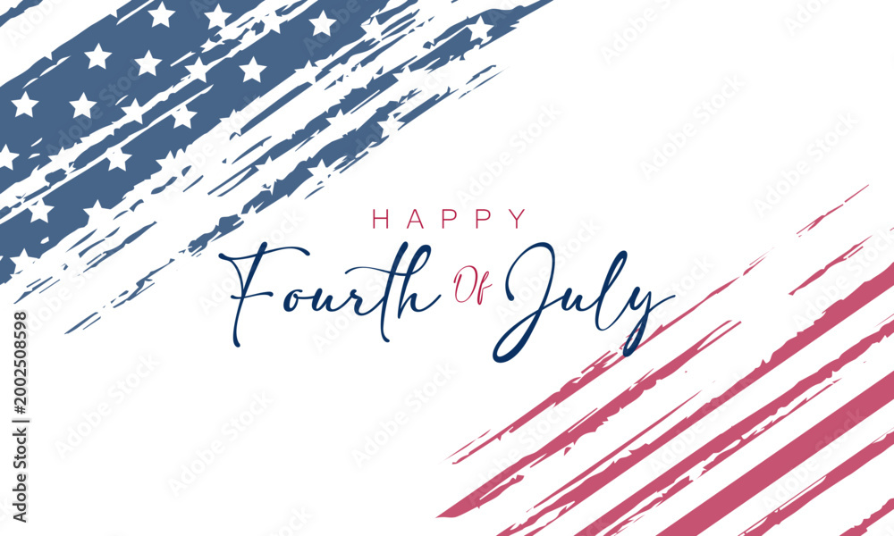 Obraz premium Happy 4th of July Independence day USA Background Design Vector illustration