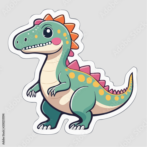 Cute Cartoon Dinosaur Sticker