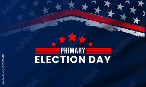 Tableau sur toile Primary Election Day USA Patriotic Banner Design