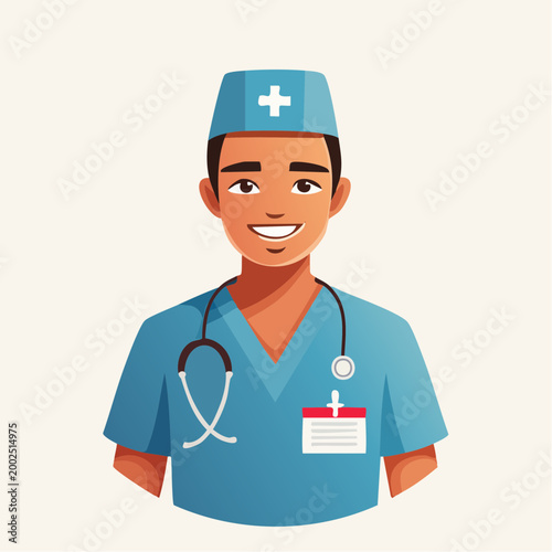 優しい笑顔で微笑む看護師（医療福祉・多様性）