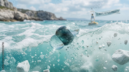 Ocean CO2 Absorption Environmental Impact | Carbon Dioxide Emissions and Ocean Acidification | Climate Change CO2 Visualization in Marine Ecosystem