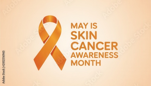 Skin Cancer Awareness Month: Symbolic orange ribbon, a powerful visual, advocating prevention, detection, and support during the dedicated month