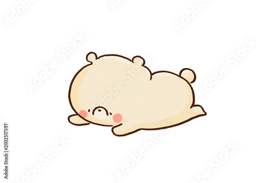 Tableau sur toile A bear lying exhausted on the floor representing burnout syndrome