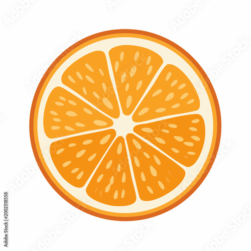 Stylized illustration of a fresh orange slice