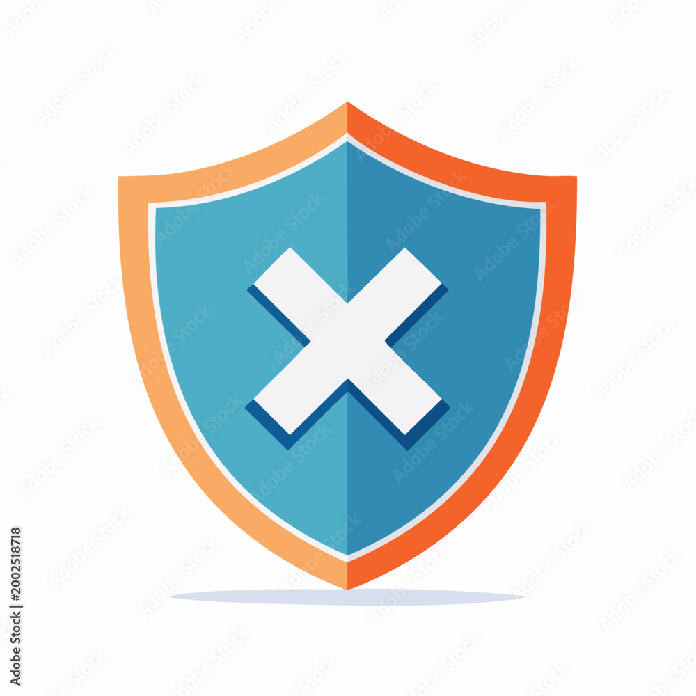 Obraz premium Shield with a white cross symbol