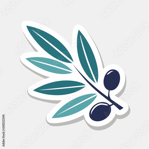 Olive Branch with Two Olives Icon