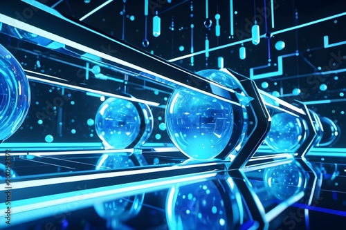 AI Workflow Command Surface Digital Transformation Background