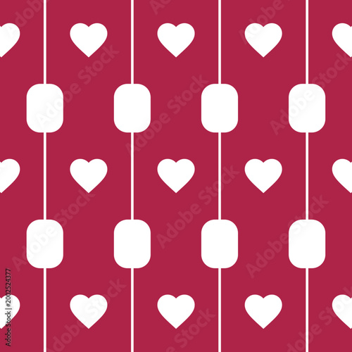 Vertical hanging hearts romantic decorative pattern design