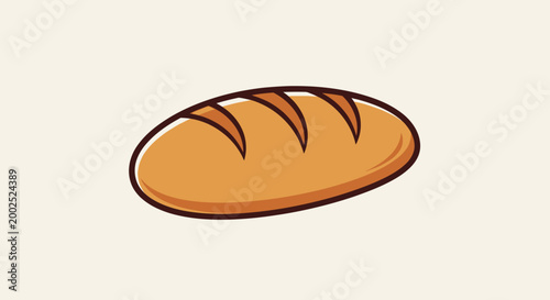 A cartoon illustration of a bread.