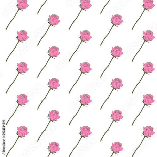 Soft pink floral seamless romantic pattern design