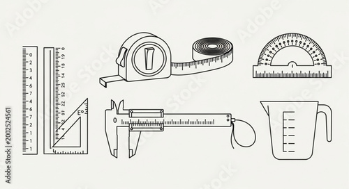 Collection of measuring tools and instruments for precise measurement.