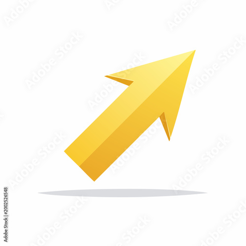 Free Download Yellow arrow pointing upwards, symbolizing growth and success - GFXLoad