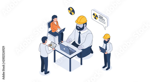 Team of Engineers Collaborating on a Nuclear Safety Project.
