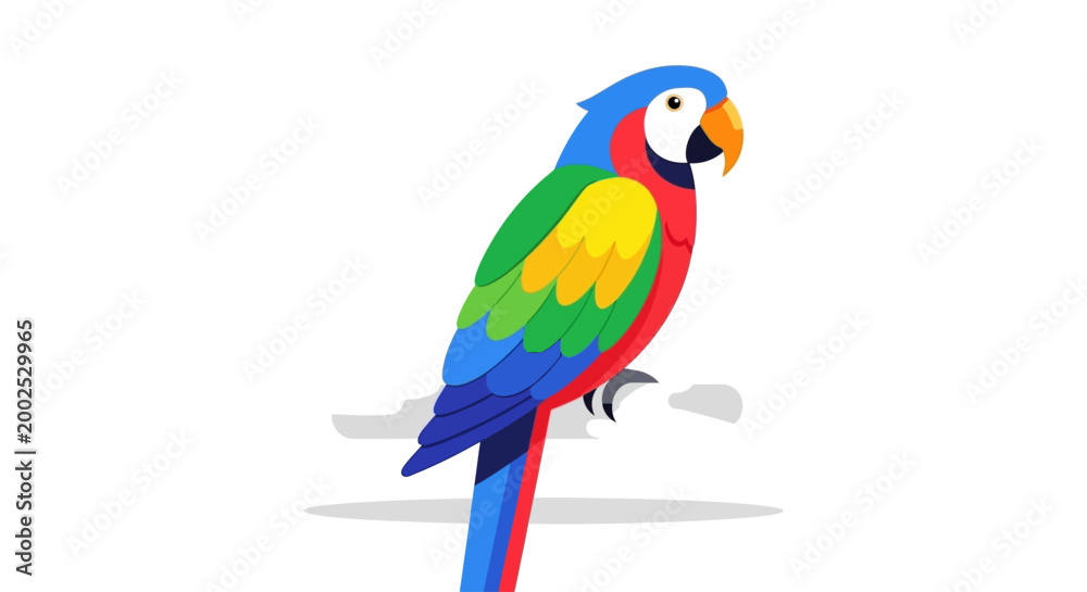 Fototapeta premium Colorful macaw parrot vector illustration isolated on white background