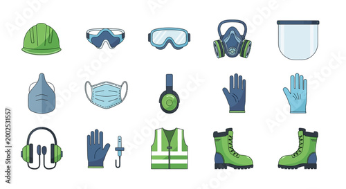 Personal Protective Equipment Safety Symbols.
