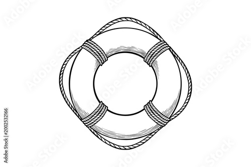 Lifebuoy Ring Outline Illustration
