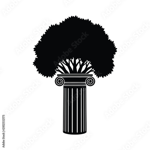 Quadro su tela Afro on Greek Column.
