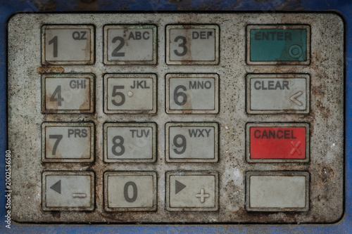Dirty public ATM keypad numbers