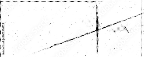 Halftone folded paper texture. Old dotted frame overlay with fold lines. Rough grunge worn backdrop for poster, banner, cover, flyer. Creased wrinkled background. Vector textured scratched surface