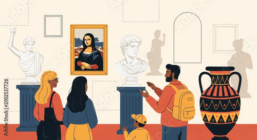 International Museum Day  collection of artistic masterpieces and historical artifacts within a modern museum environment, fostering education and cultural appreciation