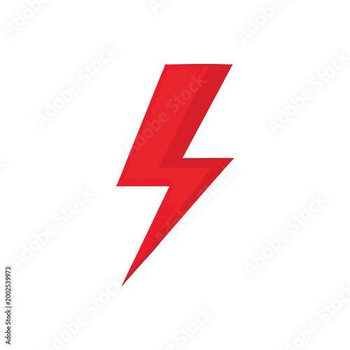 Free Download Red lightning bolt symbol isolated on a white background. - GFXLoad