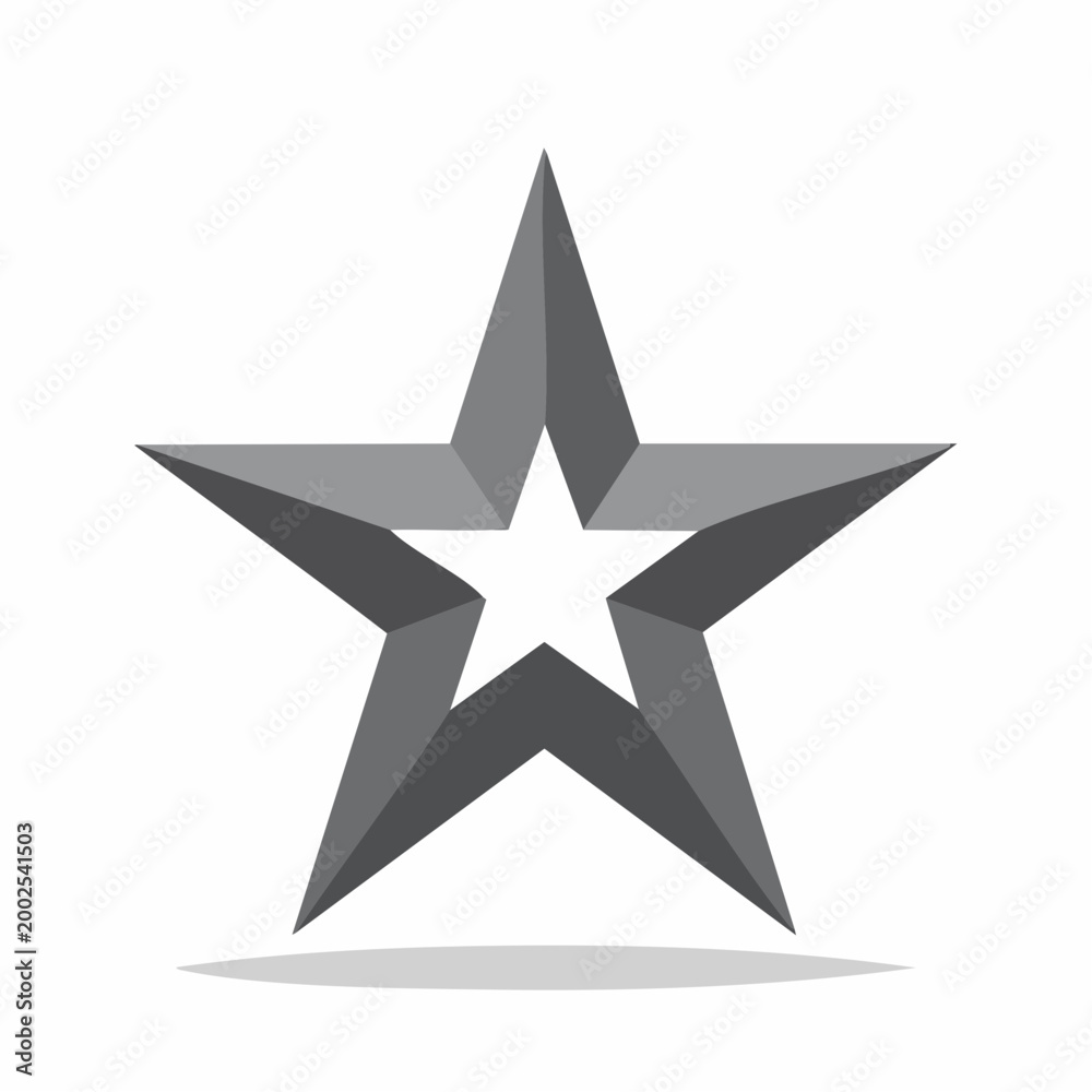 Obraz premium 3D Gray Star Icon with Shadow