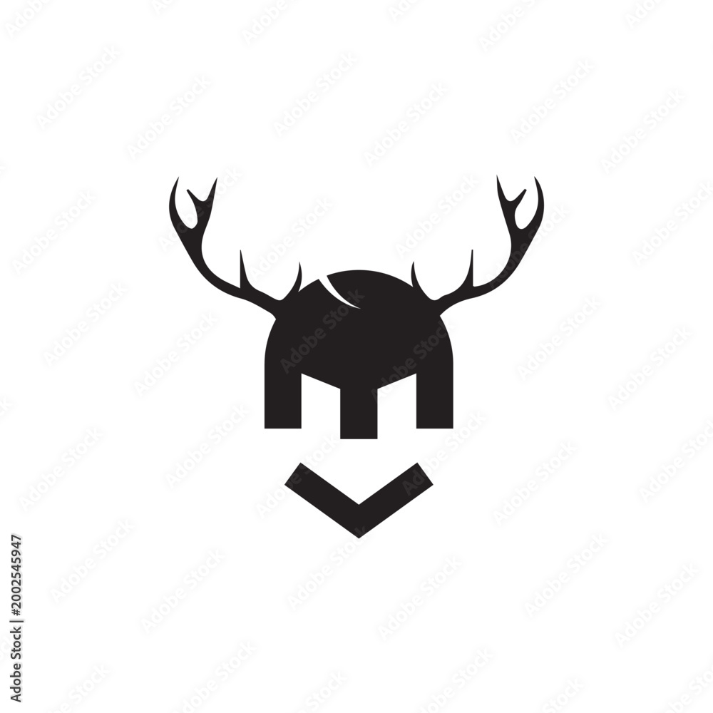 Naklejka premium viking deer logo design combination