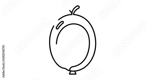 Simple balloon icon, line art, isolated on white background, celebration, party, fun
