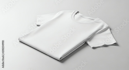 Folded white t-shirts, plain cotton tees, casual clothing, fashion basics
