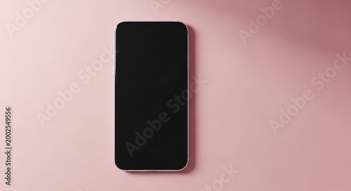 Smartphone, blank screen, pink background, mobile phone