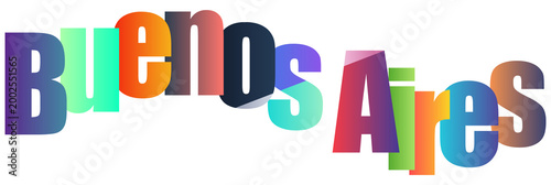 Colorful gradient text design for Buenos Aires city branding
